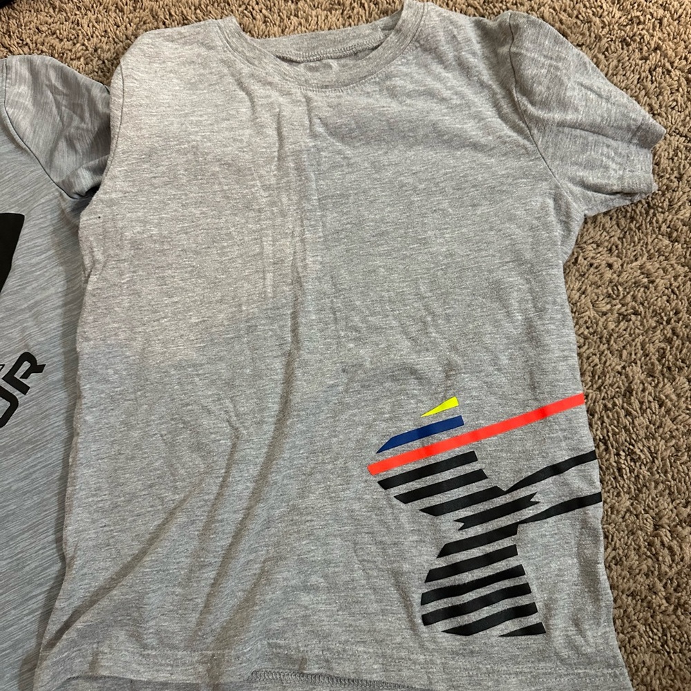 Under Armour Gray Kids T-Shirt with Stripes